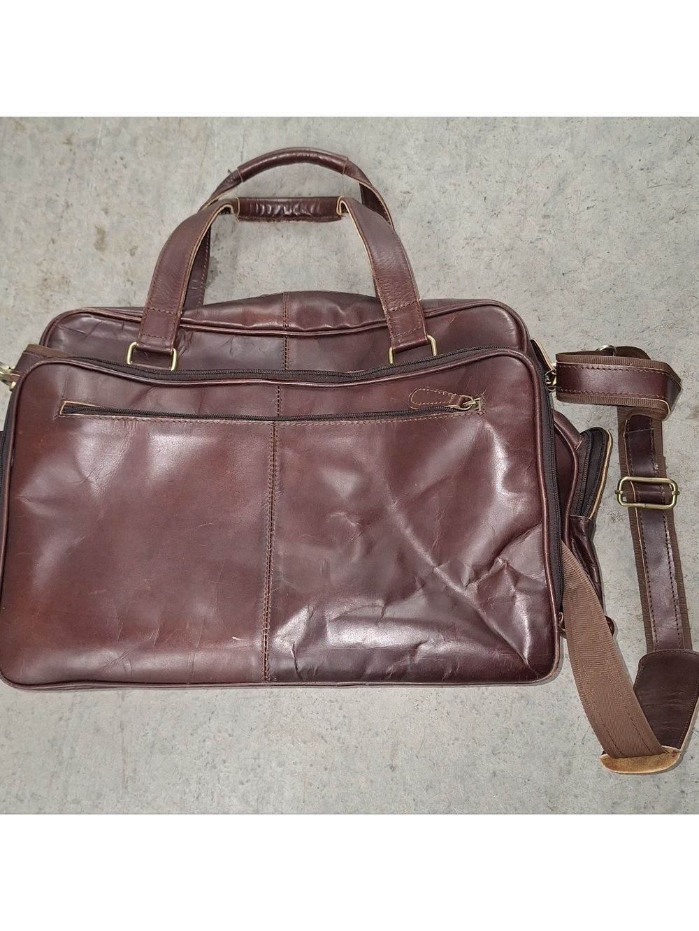 Brown Leather Men's Messenger Bag